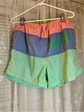 Colorblock Pastel Swim Shorts in Pink, Blue, Mint